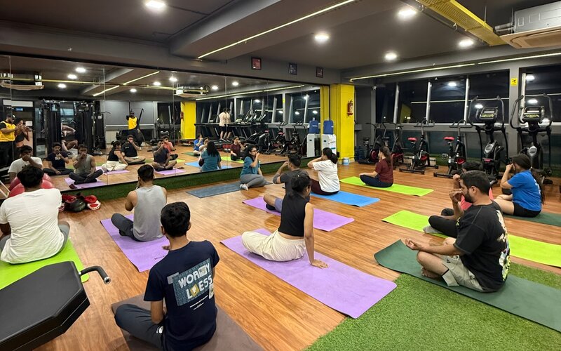 Indoor yoga and Zumba studio at Kaizen The Gym